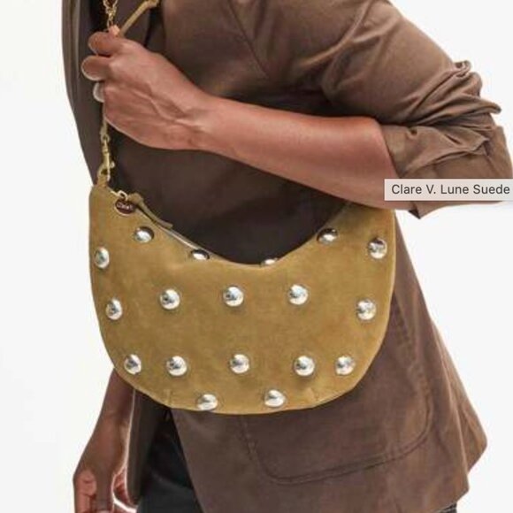 Clare V. Lune bag Oat Suede. Like new - Picture 3 of 9
